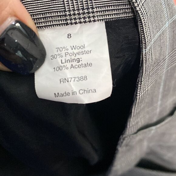 J. Crew Factory Plaid Trouser Pants Grey Baby Blue and black Favorite Fit - Picture 11 of 12